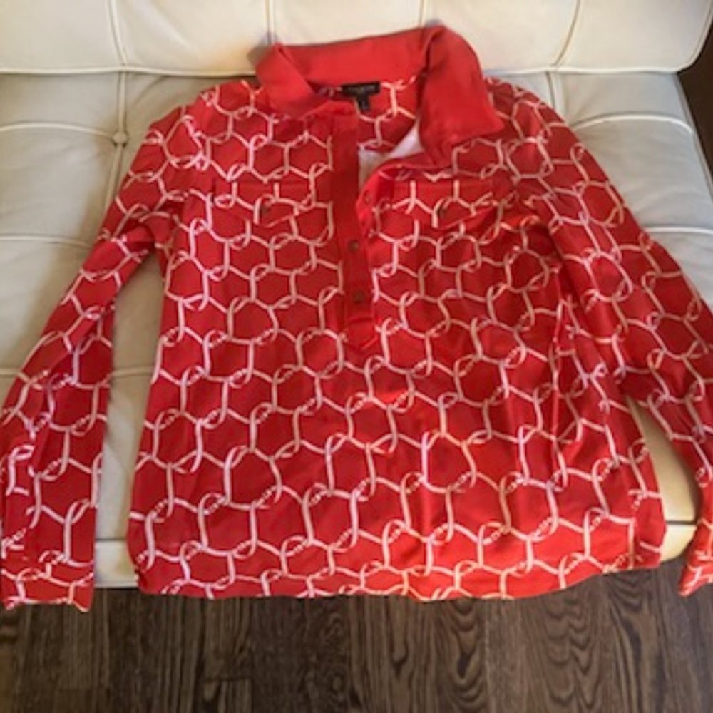 Preppy Top Orange just really cute with white pants or dark jeans - Talbots